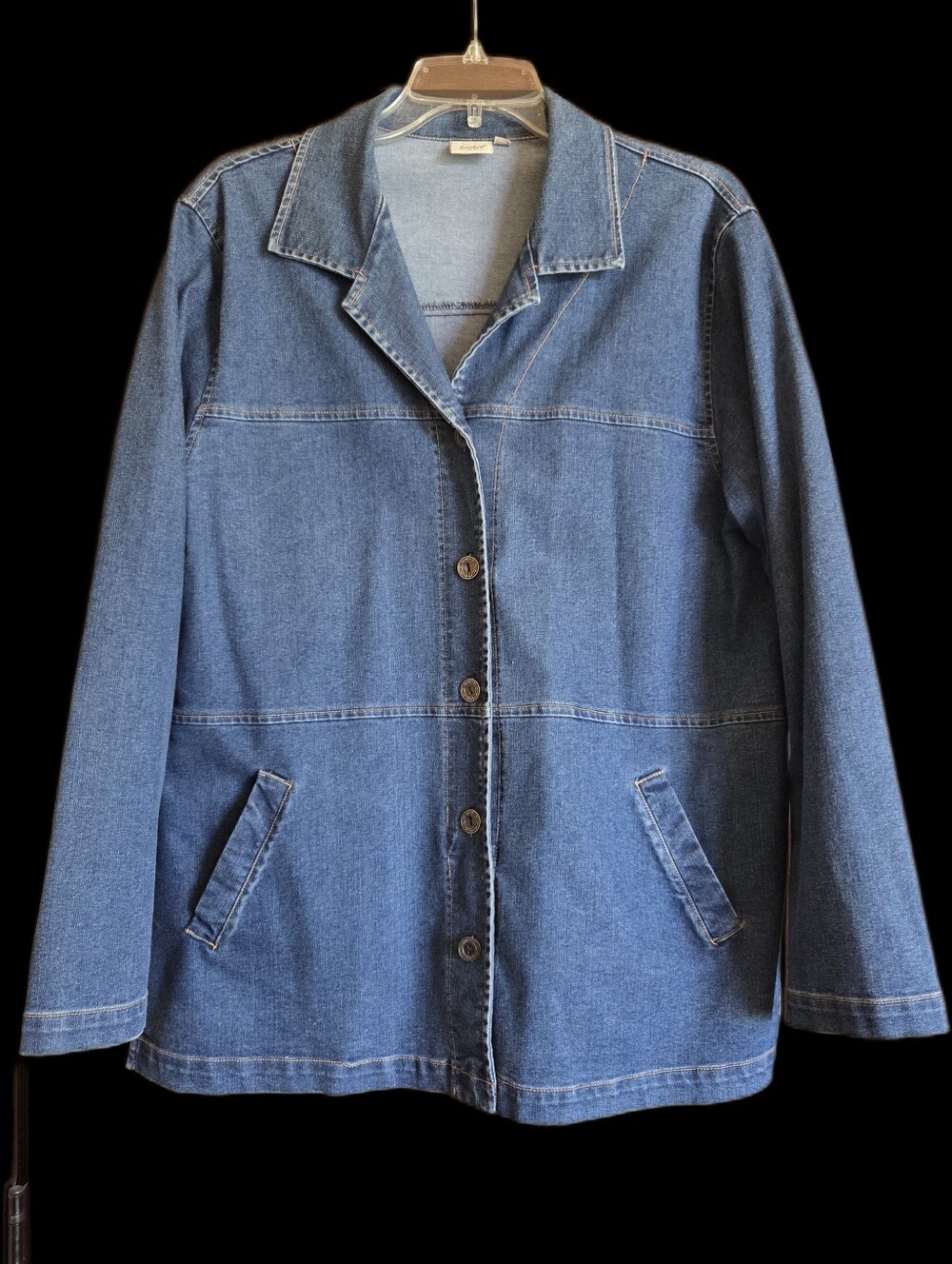 Women's Blue Jean Denim Button-Front Jacket